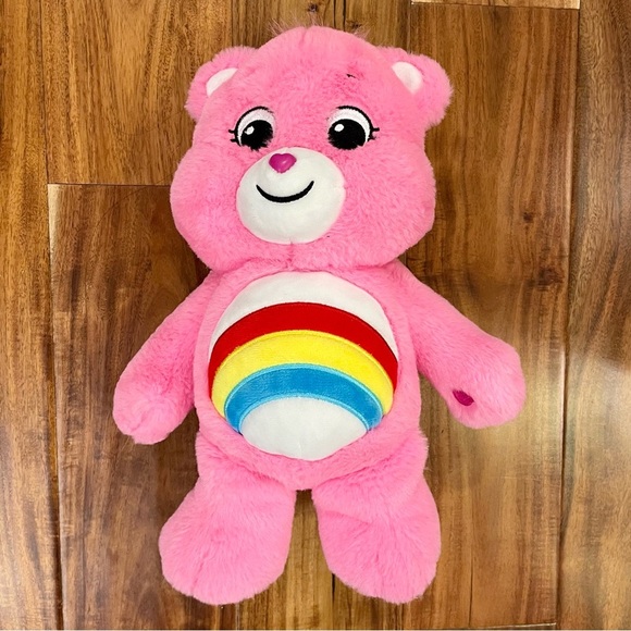 Care Bears Cheer Bear Plush 2020 Stuffed Animal 13” Rainbow Pink - Picture 2 of 10
